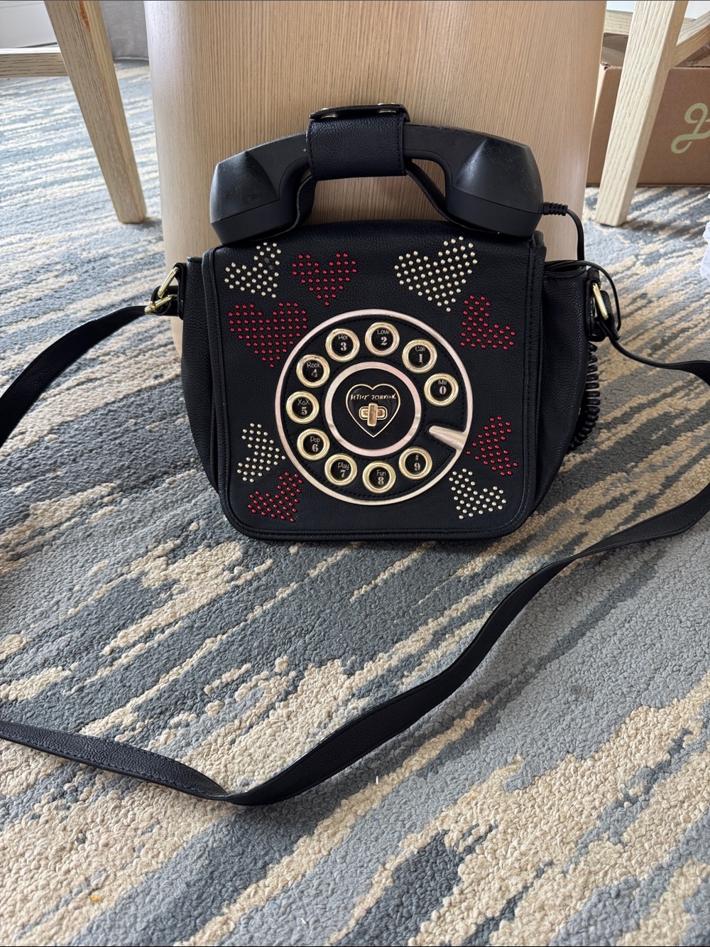 Betsey Johnson call me baby kitsch phone rotary telephone crossbody bag